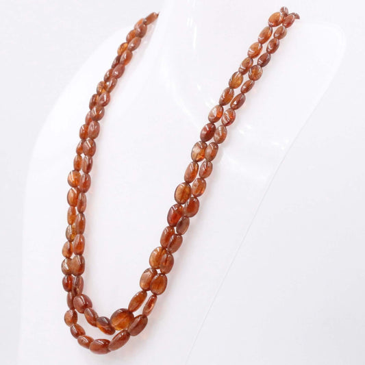 Natural Hessonite Beaded Necklace - Taj Mahal Gems