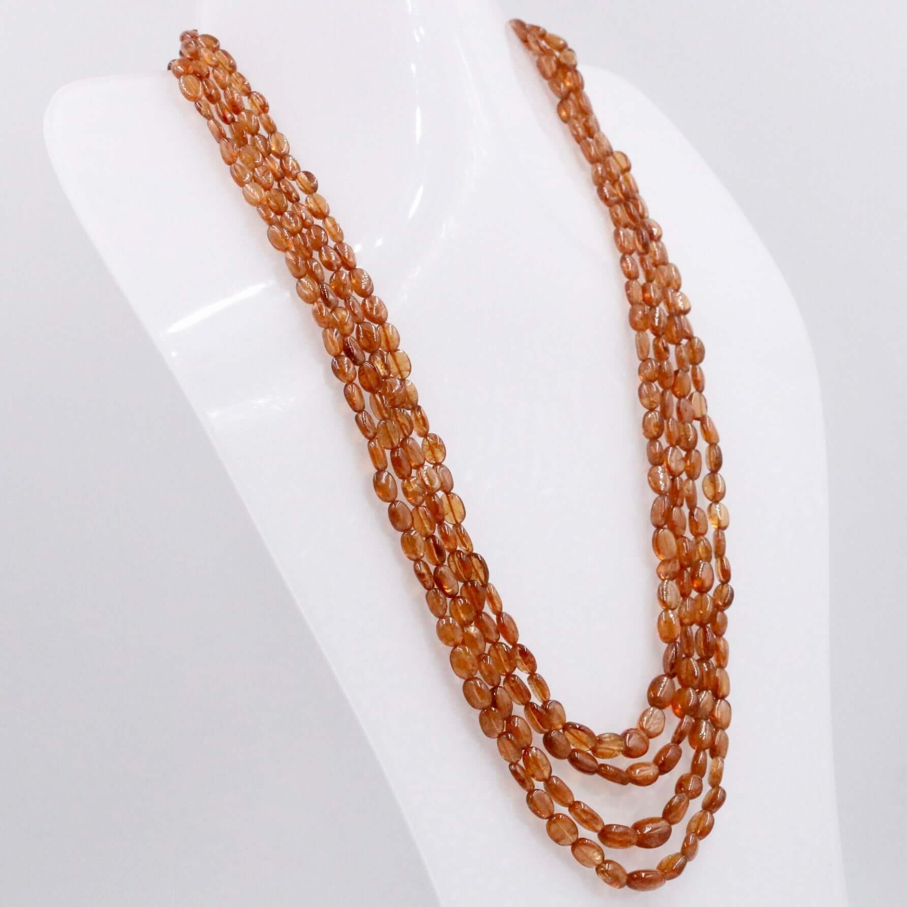 Natural Hessonite Beaded Necklace - Taj Mahal Gems