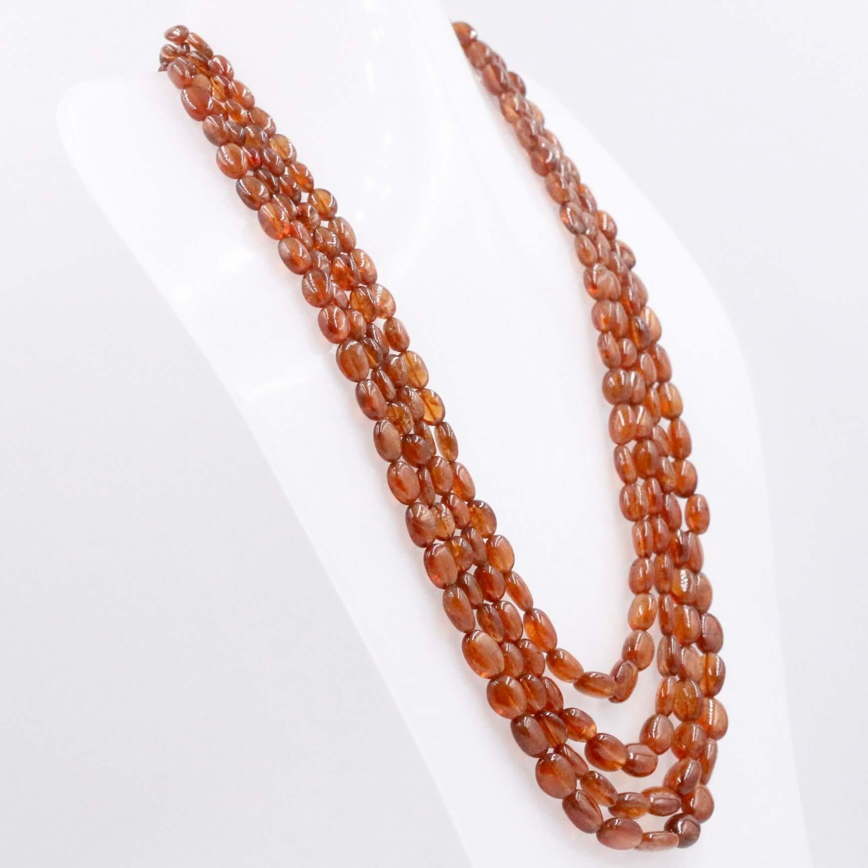 Natural Hessonite Garnet Gemstone Necklace - Taj Mahal Gems