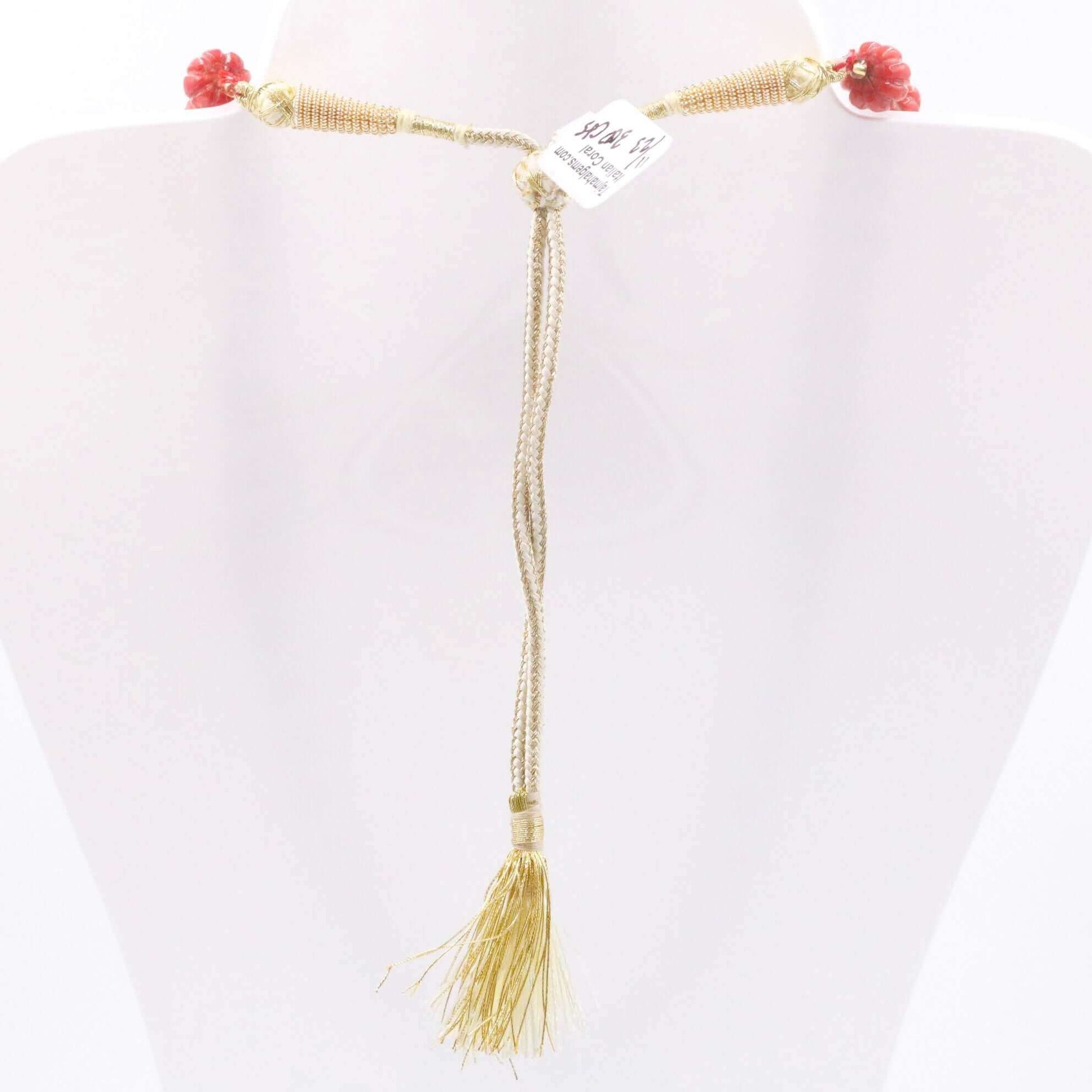 Natural Italian Coral Pumpkin Necklace - Taj Mahal Gems