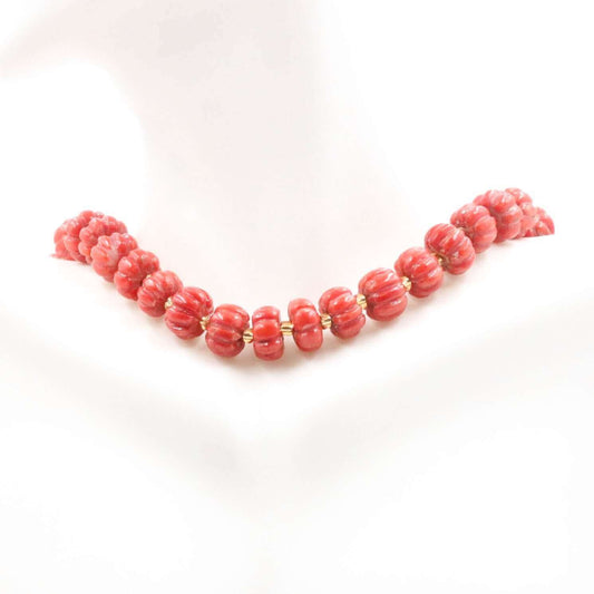 Natural Italian Coral Pumpkin Strand - Taj Mahal Gems