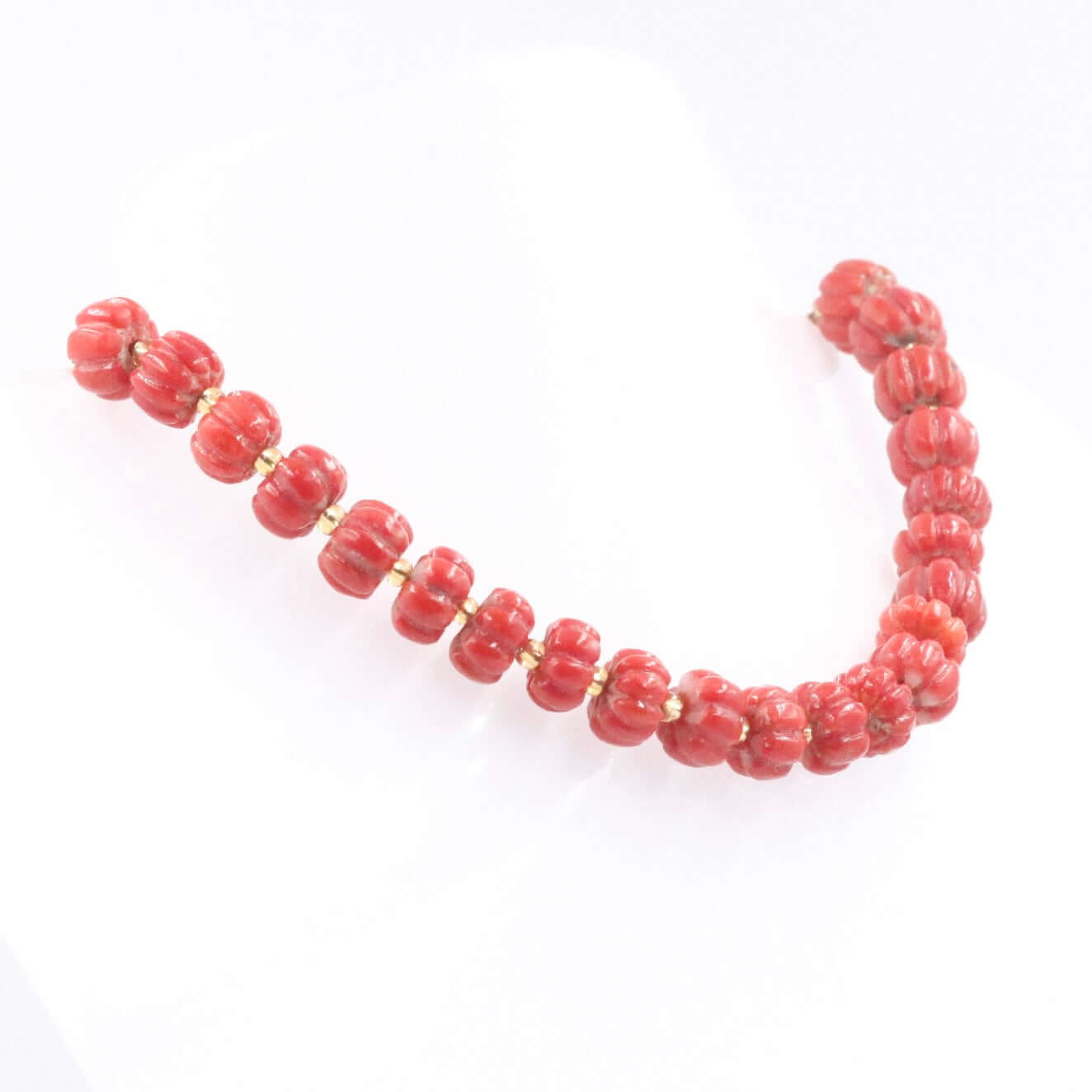 Natural Italian Coral Pumpkin Strand - Taj Mahal Gems