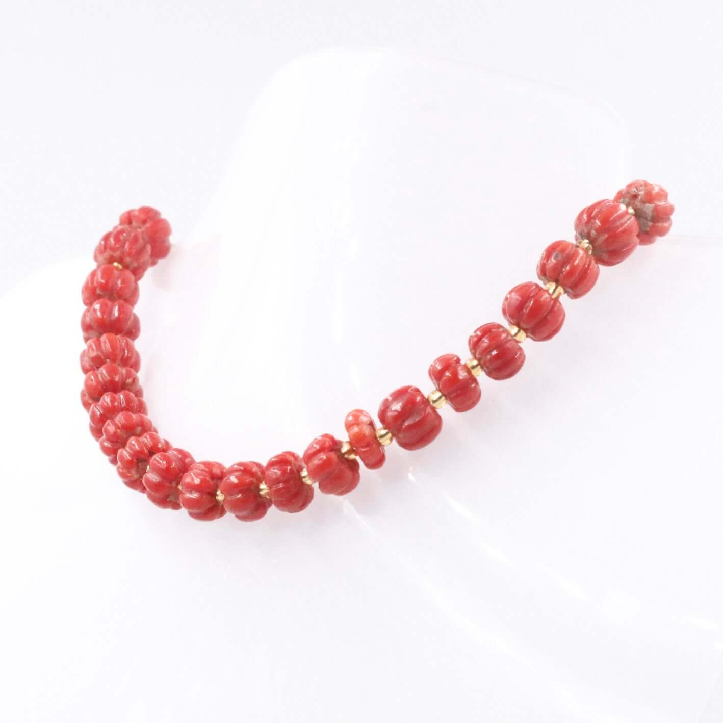 Natural Italian Coral Pumpkin Strand - Taj Mahal Gems