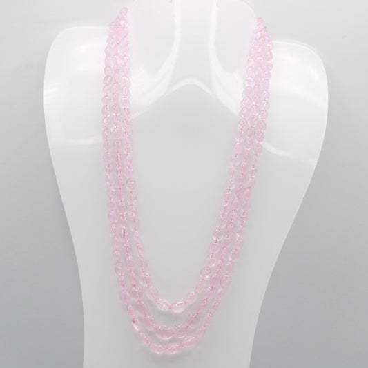 Natural Morganite Beaded Necklace - Taj Mahal Gems