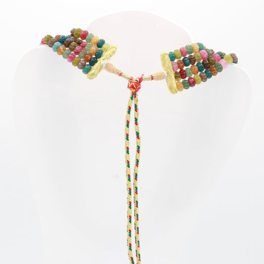 Natural Multi Color Pumpkin with Pearl Necklace - Taj Mahal Gems