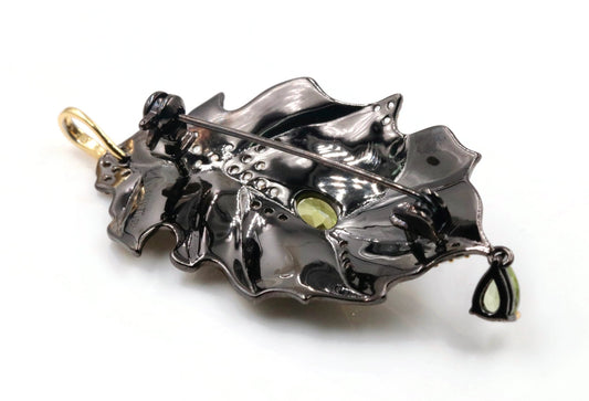 Natural Peridot Leaf Pendant - Taj Mahal Gems