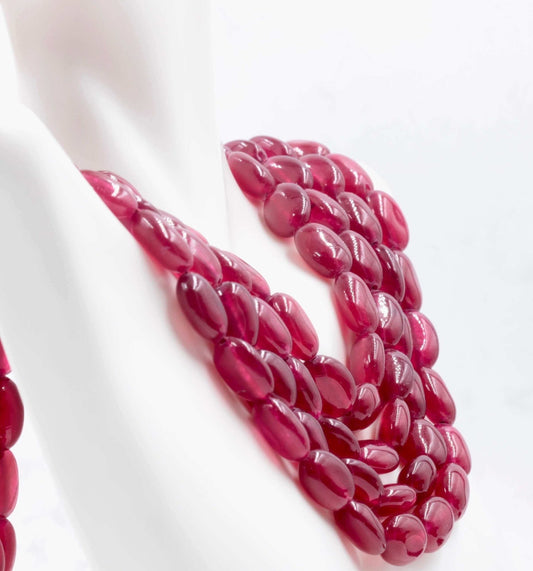 Natural Red Quartz Beads Strand - Taj Mahal Gems