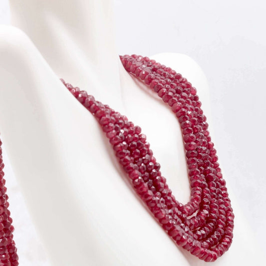 Natural Red Quartz Gemstone Beaded Necklace - Taj Mahal Gems