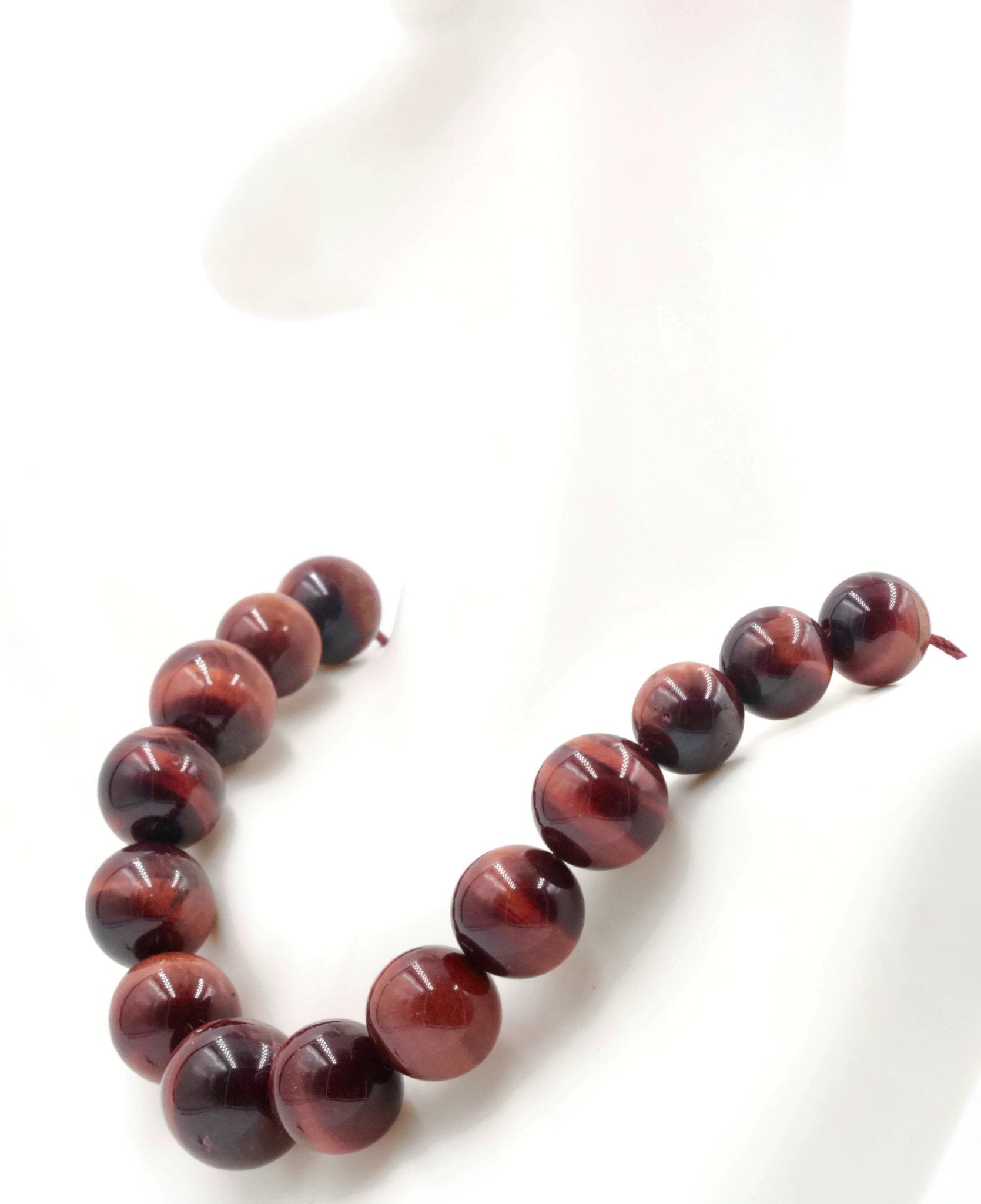 Natural Red Tiger's Eye Beads Strand - Taj Mahal Gems