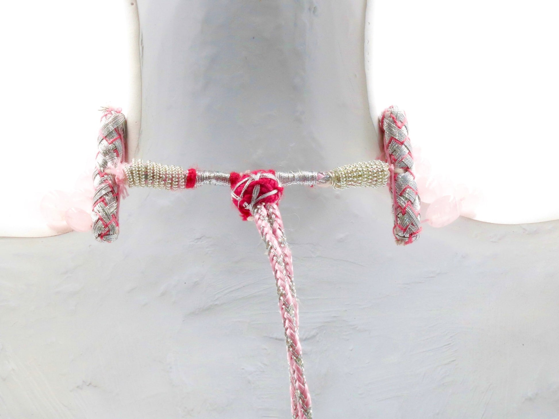 Natural Rose Quartz Beaded Necklace - Taj Mahal Gems