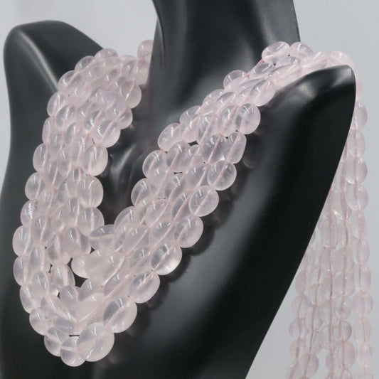 Natural Rose Quartz Beaded Necklace - Taj Mahal Gems