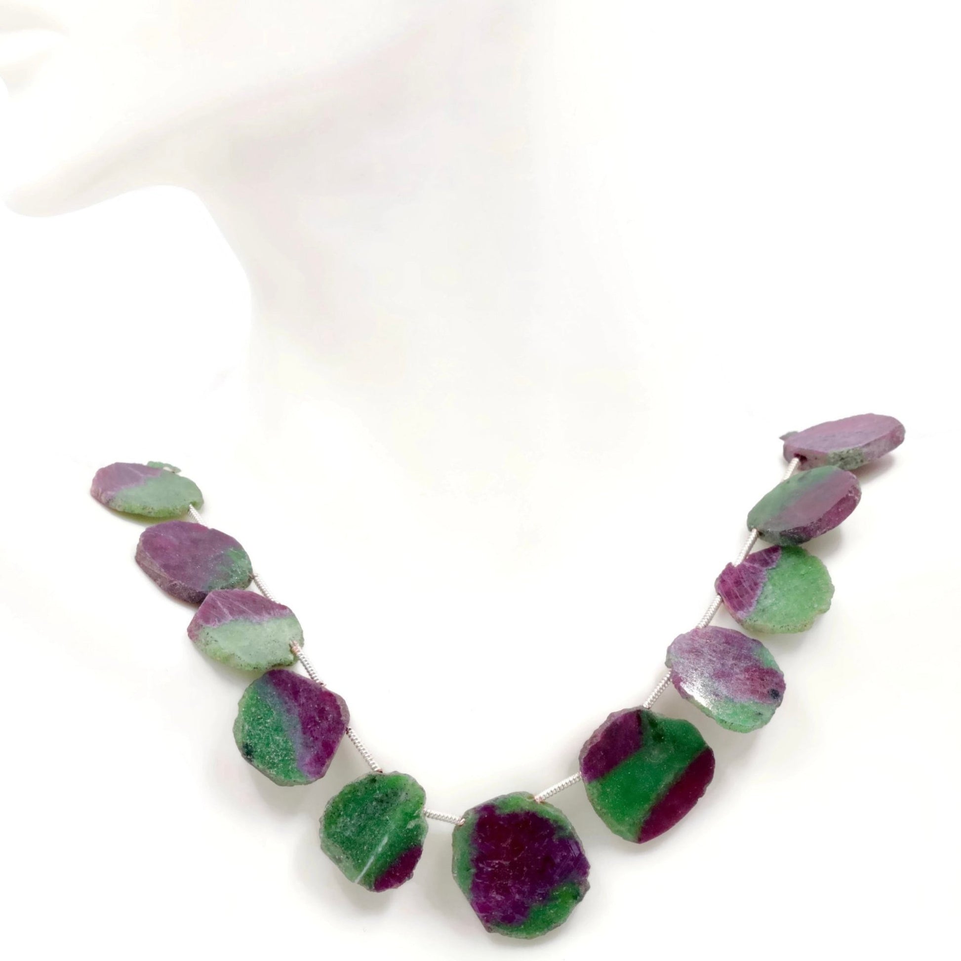 Natural Ruby Zoisite Beads Strand - Taj Mahal Gems