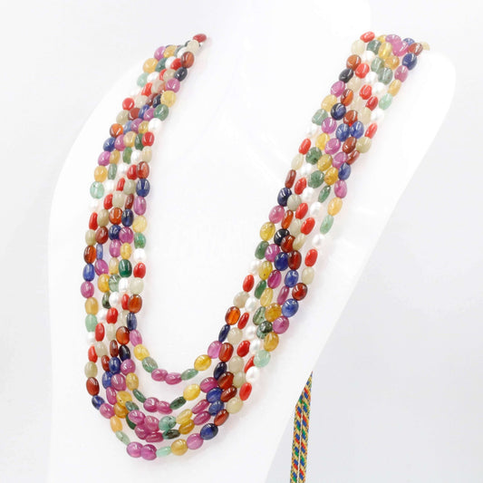 Navrathna Beaded Necklace - Taj Mahal Gems