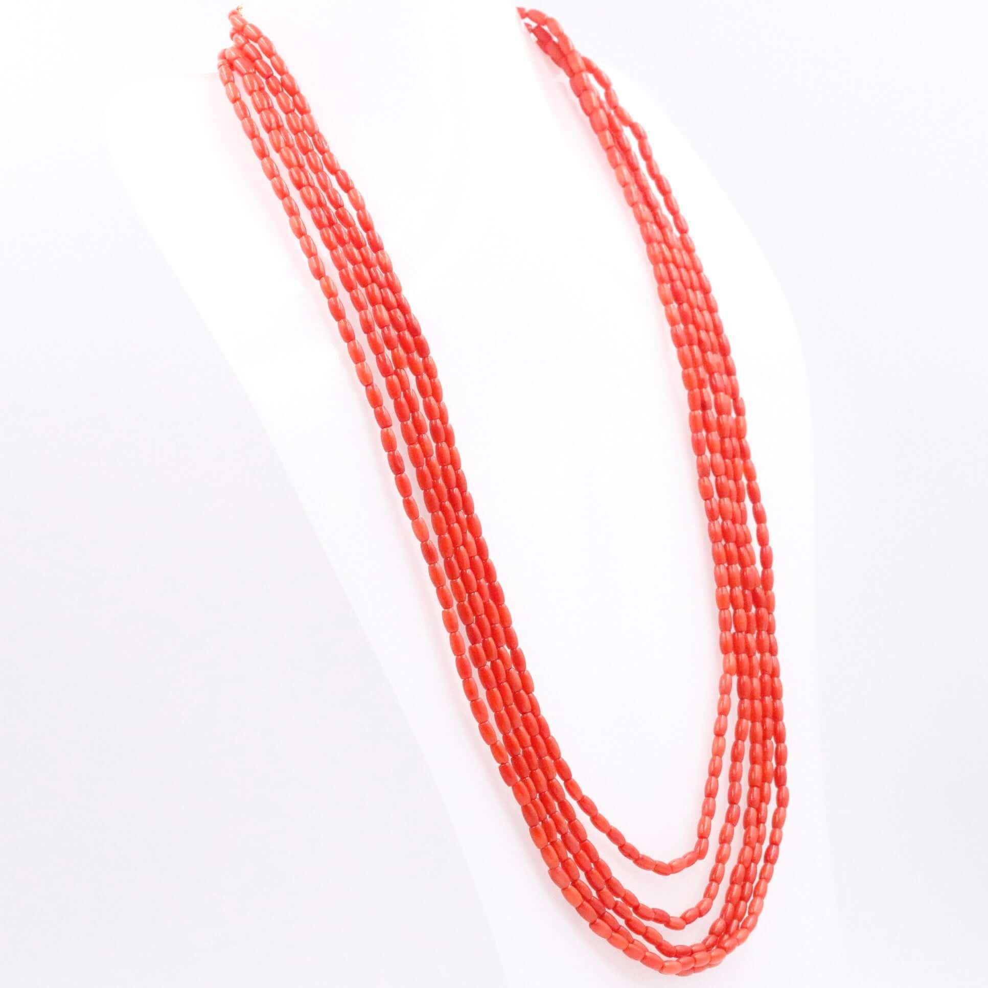 Orange Coral Gemstone Necklace - Taj Mahal Gems