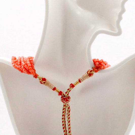 Orange Coral Necklace showcasing timeless elegance with intricate design and vibrant colors for any occasion.