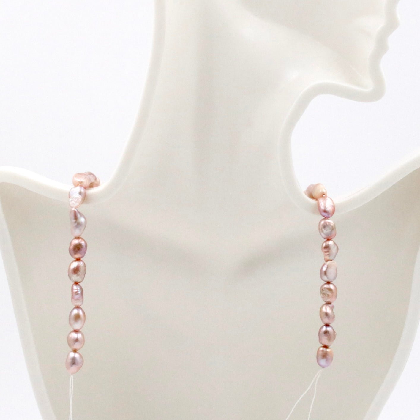 Pastel Violet Pearl Beaded Strand - Taj Mahal Gems
