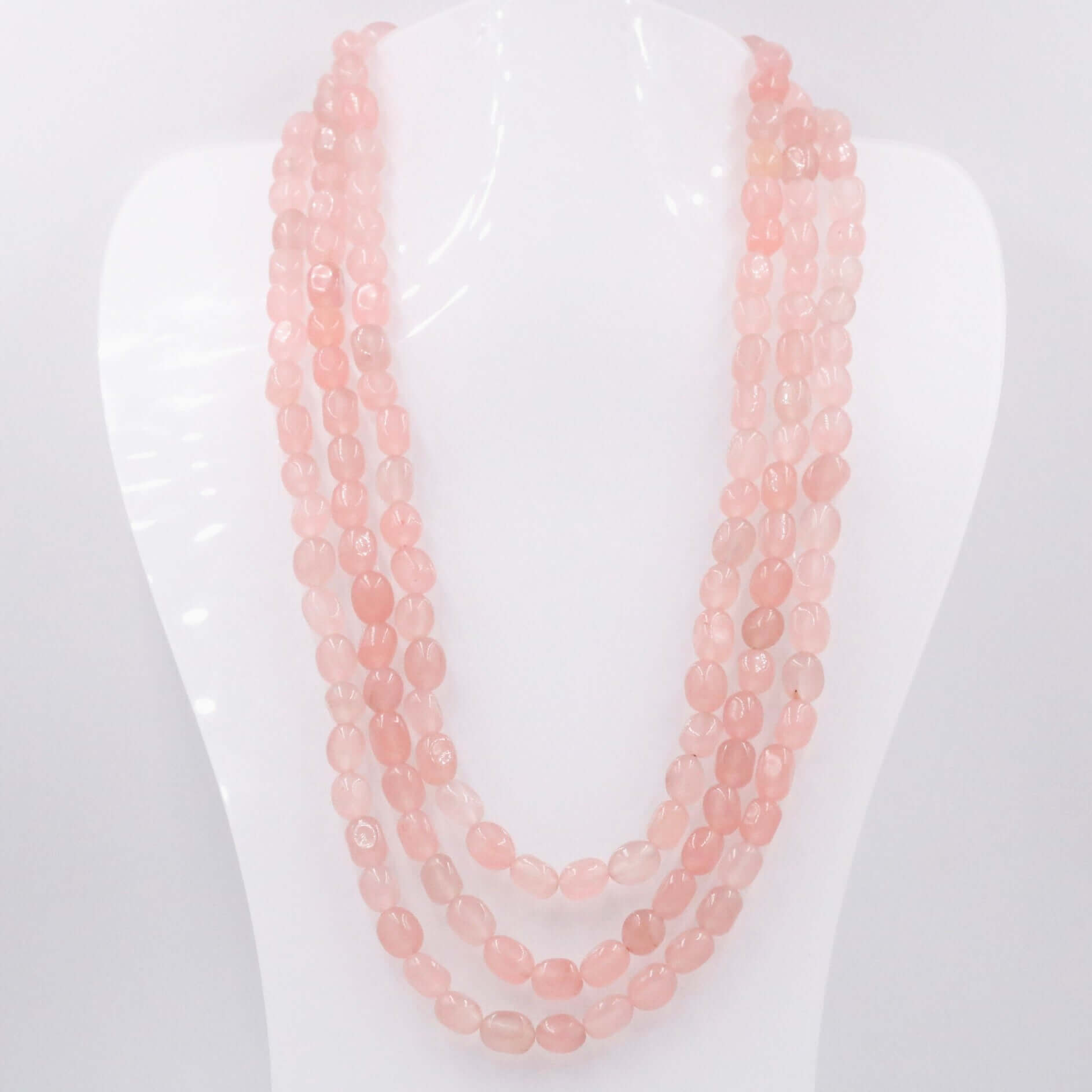 Peach Quartz Beaded Necklace - Taj Mahal Gems