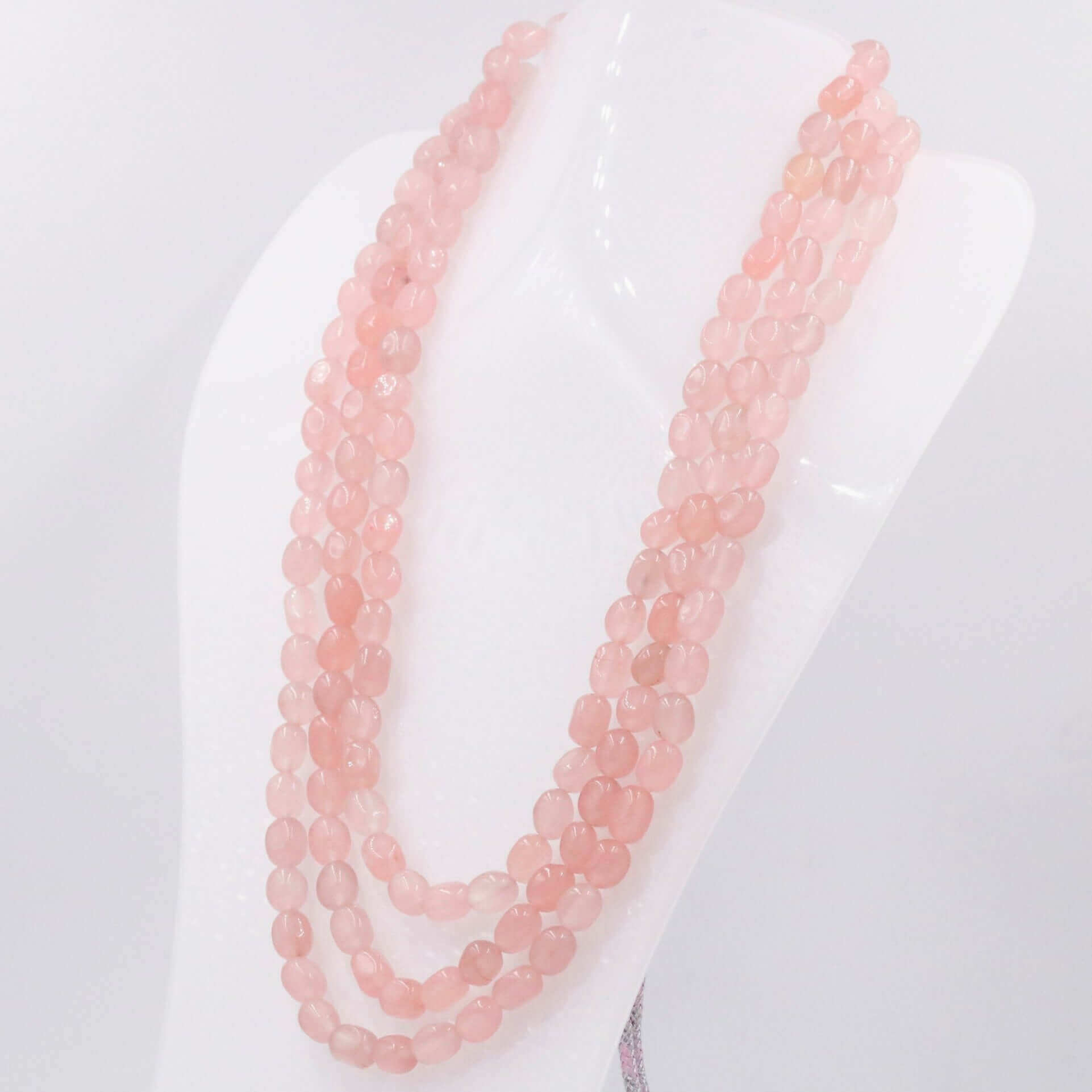 Peach Quartz Beaded Necklace - Taj Mahal Gems