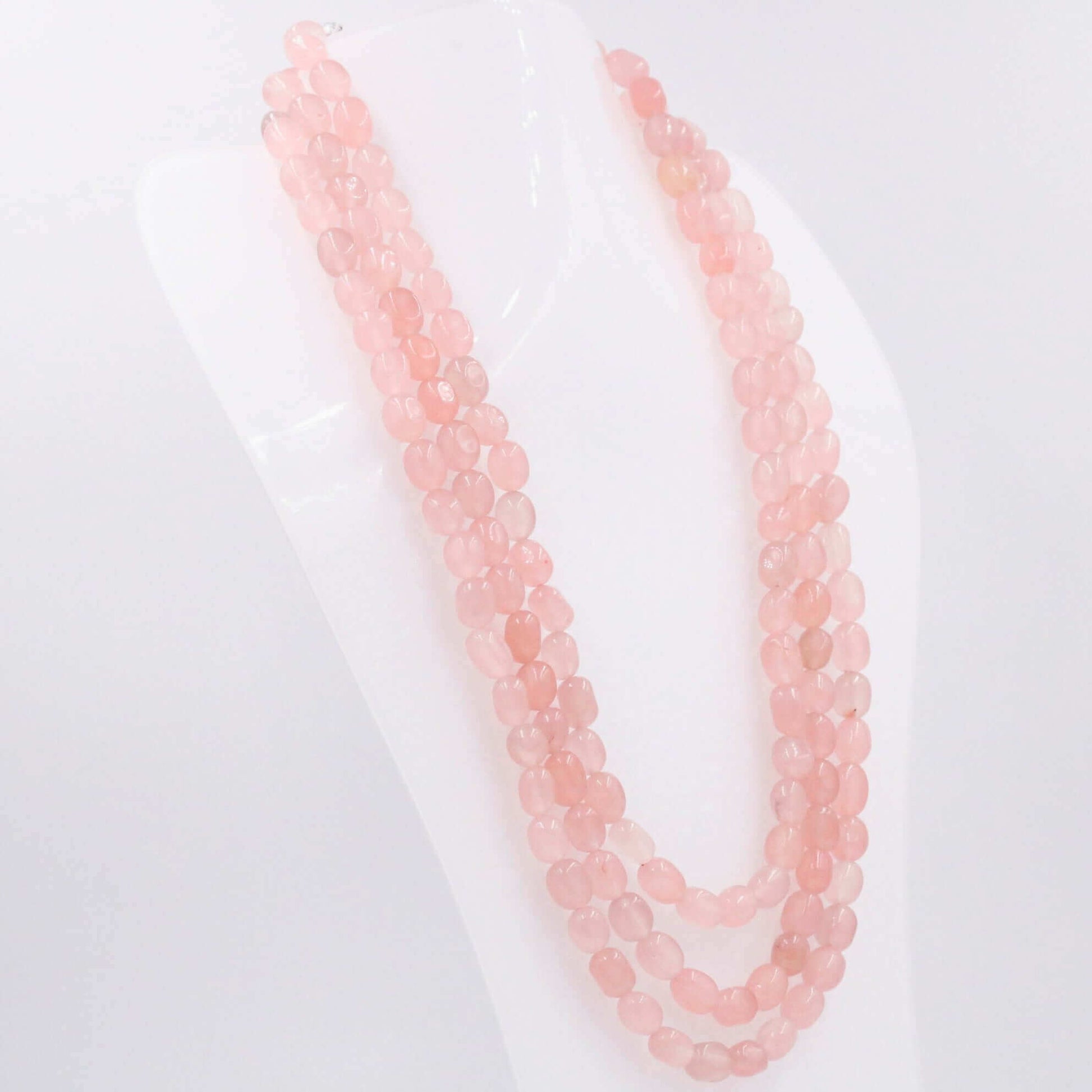 Peach Quartz Beaded Necklace - Taj Mahal Gems