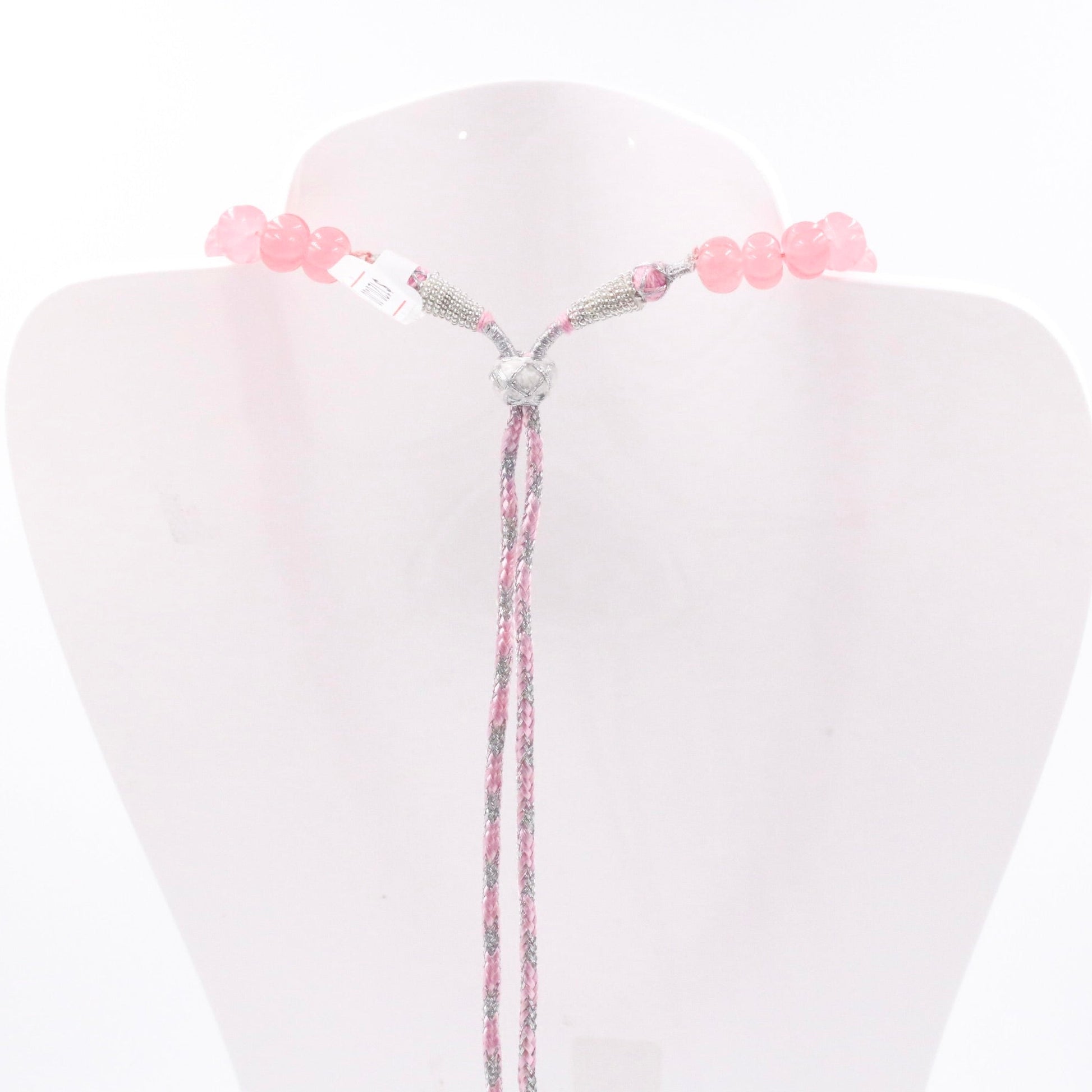 Peach Quartz Pumpkin Beads Necklace - Taj Mahal Gems