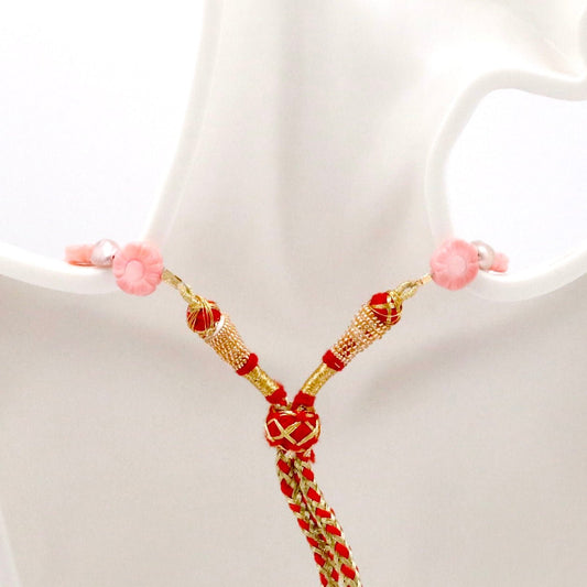 Pearl and Coral Flower Necklace - Taj Mahal Gems
