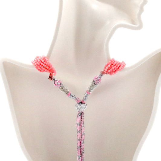 Pink Coral Multi - Strand Necklace - Taj Mahal Gems