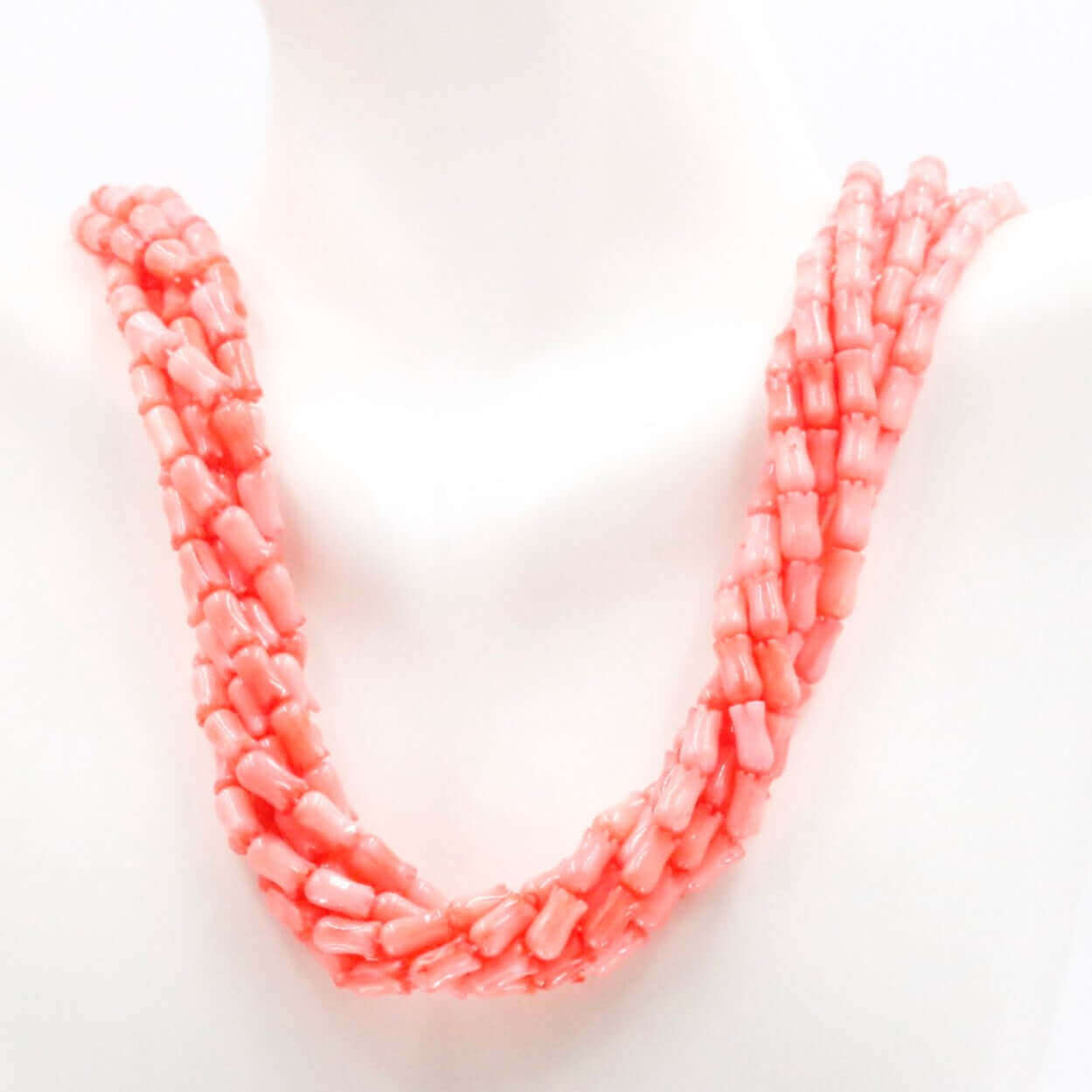 Pink Coral Tulip Beaded Strand - Taj Mahal Gems