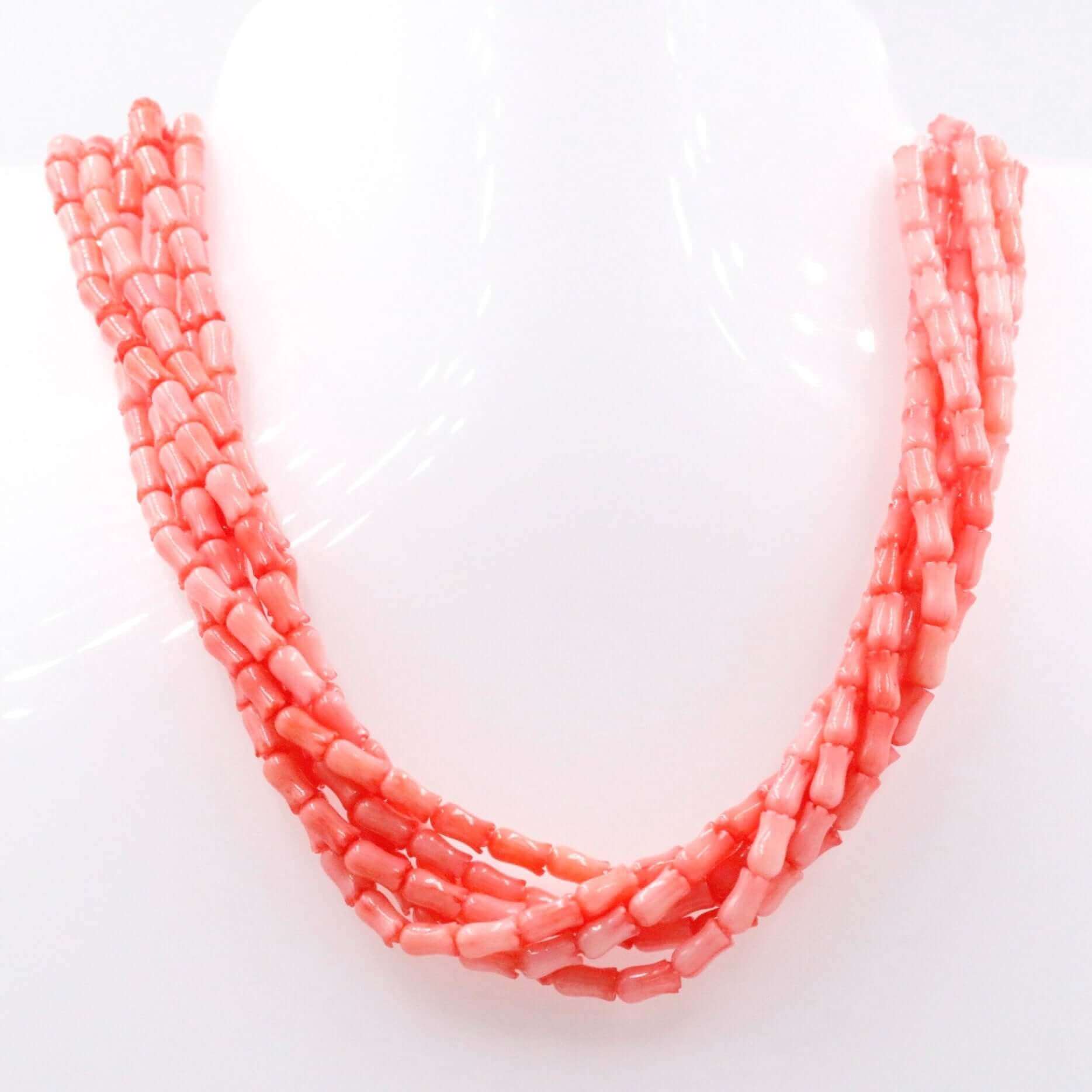 Pink Coral Tulip Beaded Strand - Taj Mahal Gems