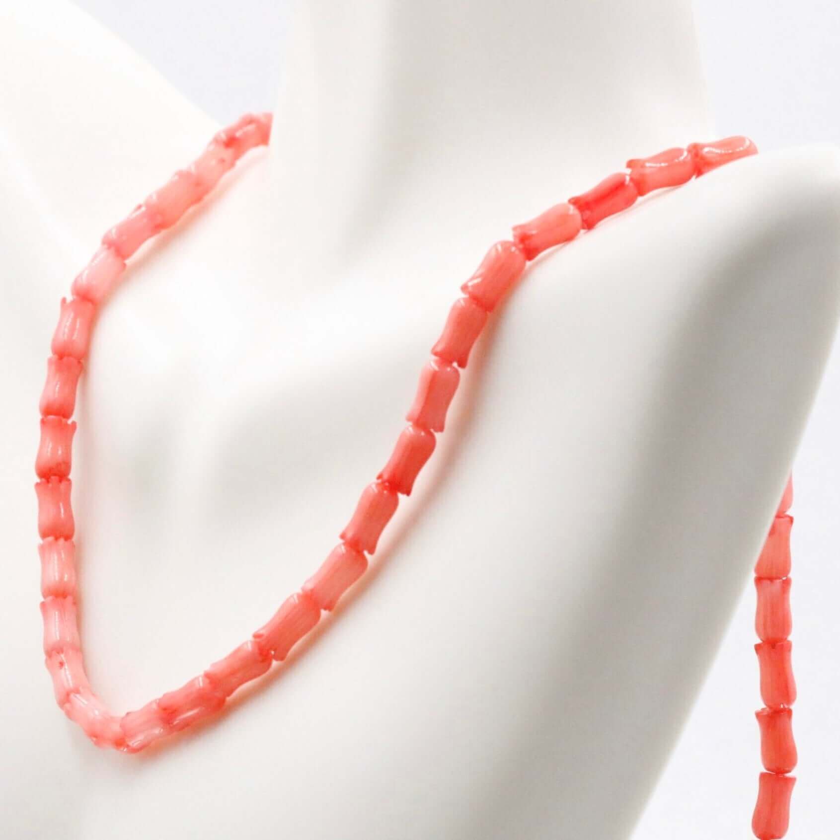 Pink Coral Tulip Beaded Strand - Taj Mahal Gems