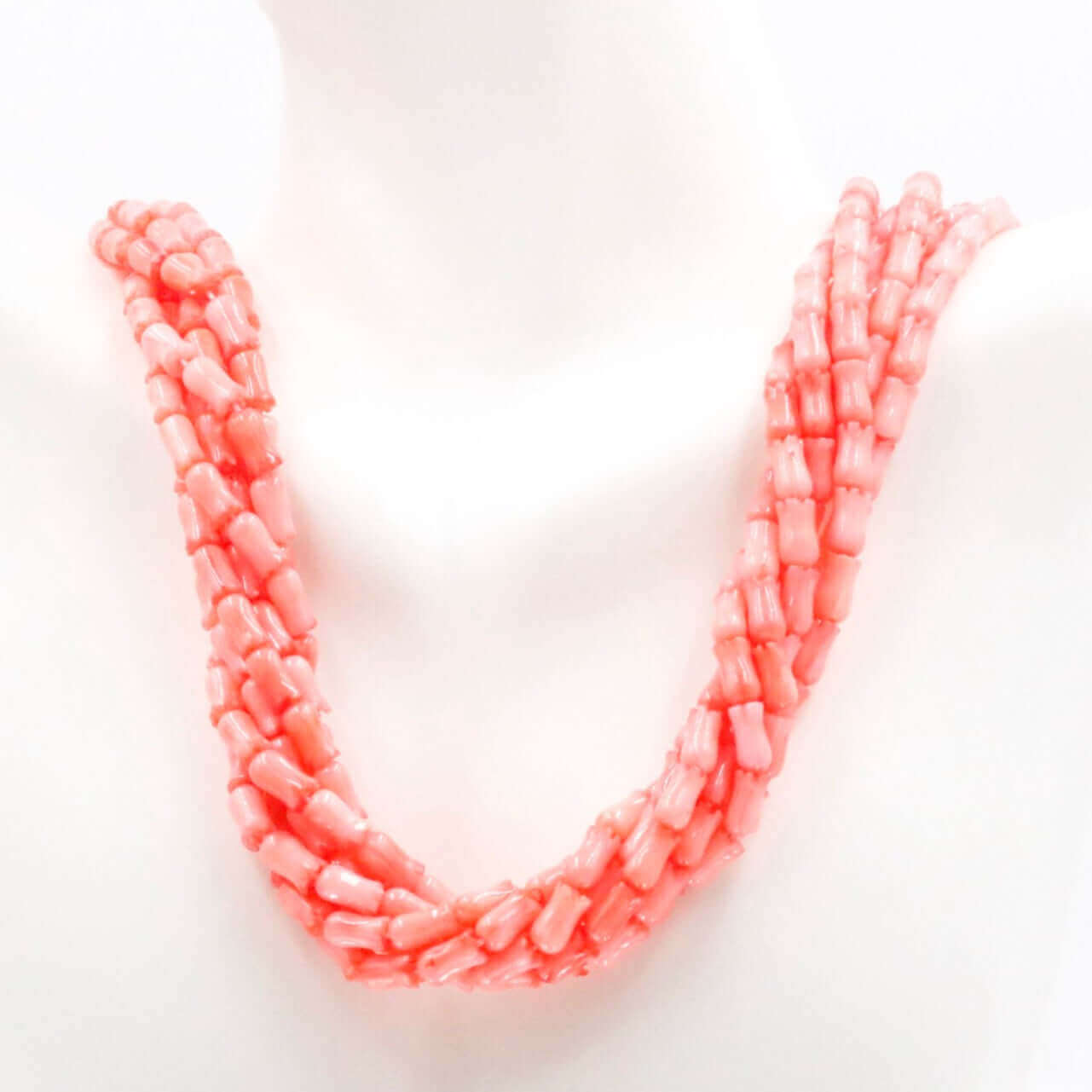 Pink Coral Tulip Beaded Strand - Taj Mahal Gems
