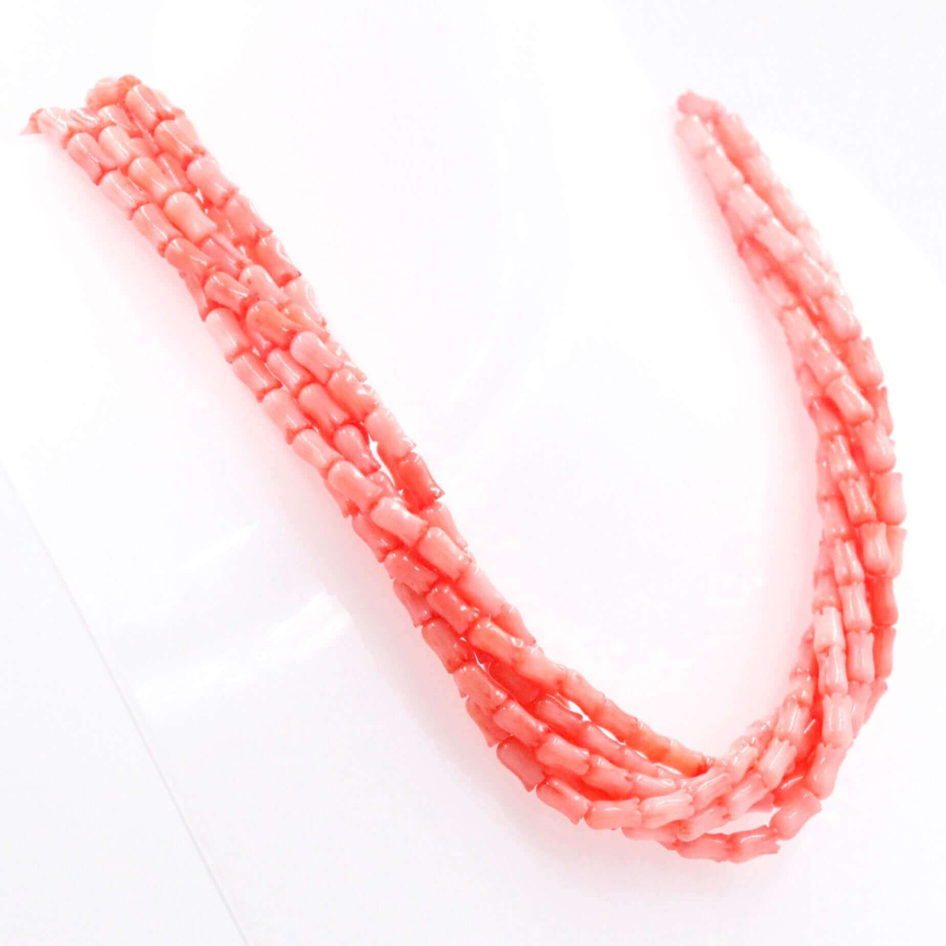 Pink Coral Tulip Beaded Strand - Taj Mahal Gems