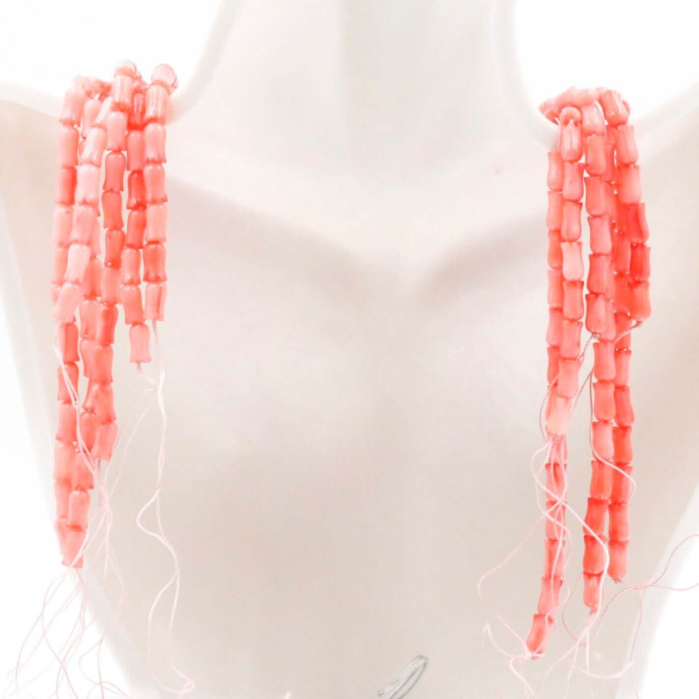 Pink Coral Tulip Beaded Strand - Taj Mahal Gems