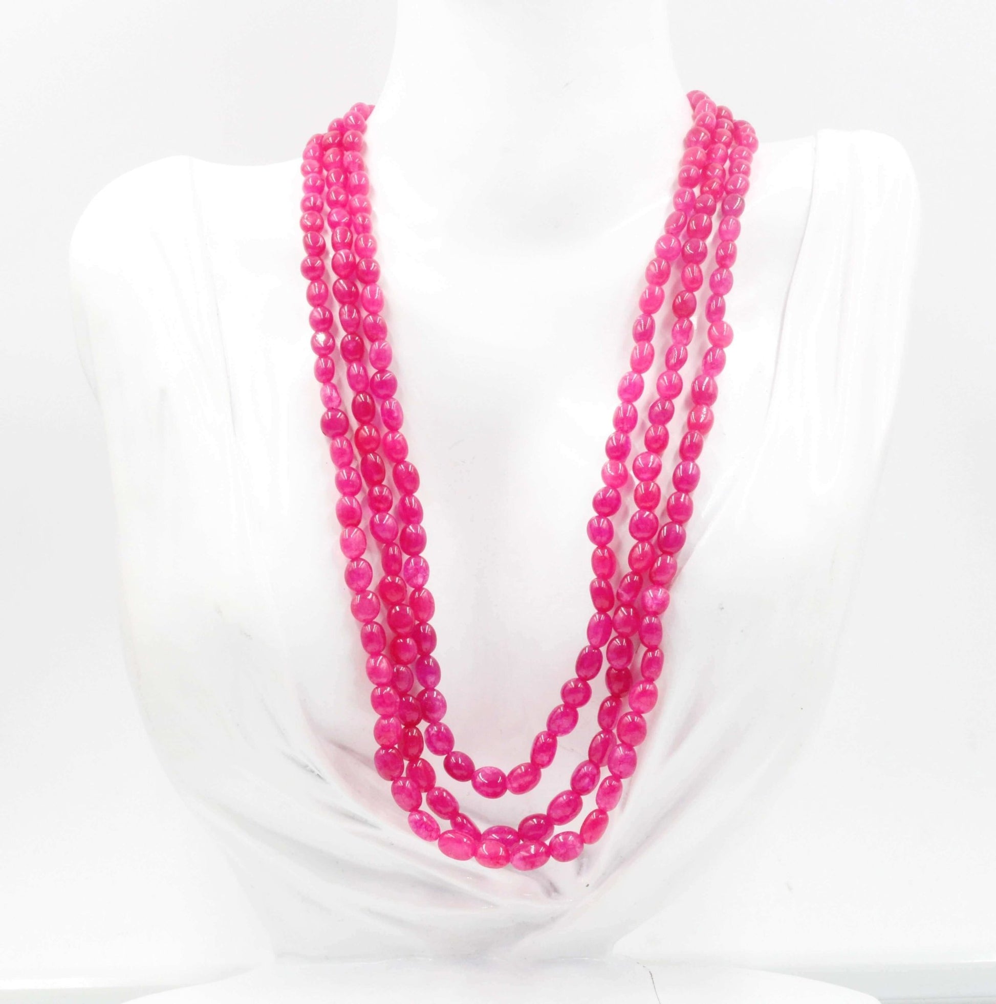 Pink Quartz Beaded Necklace - Taj Mahal Gems