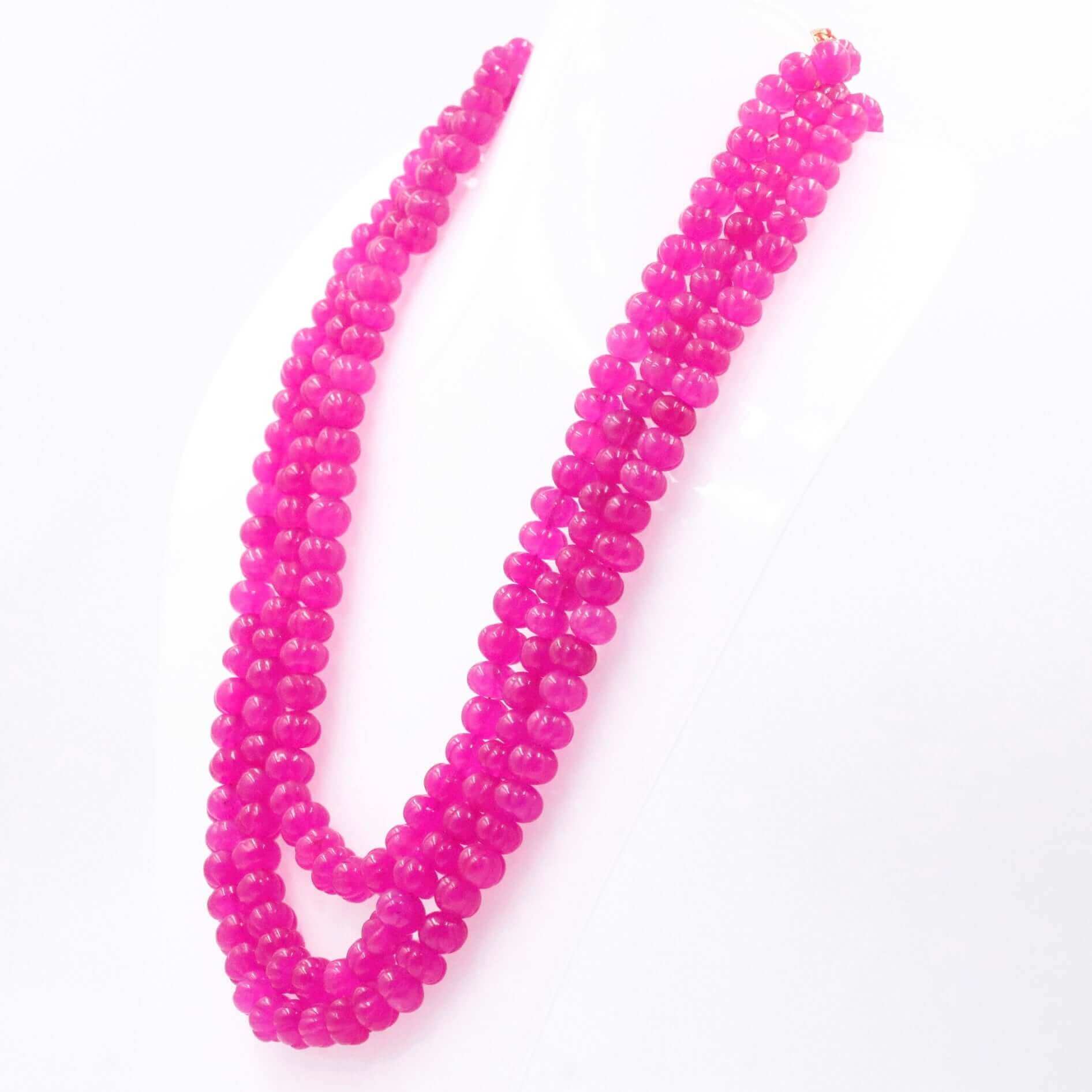 Pink Quartz Pumpkin Necklace - Taj Mahal Gems
