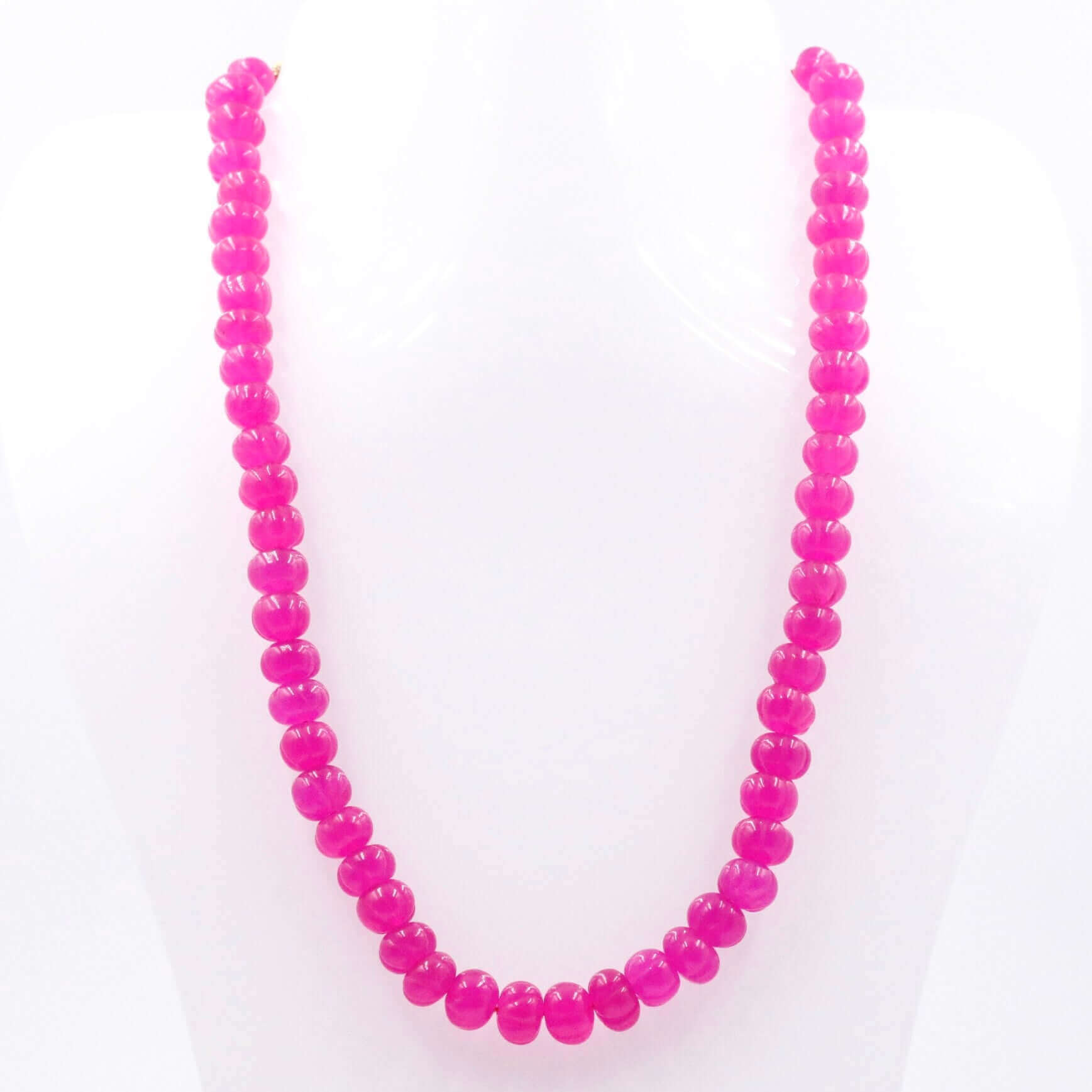 Pink Quartz Pumpkin Necklace - Taj Mahal Gems