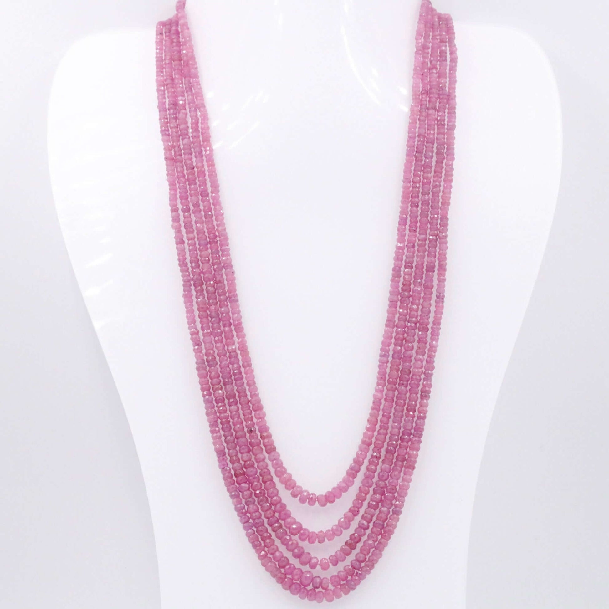 Pink Sapphire Beaded Necklace - Taj Mahal Gems
