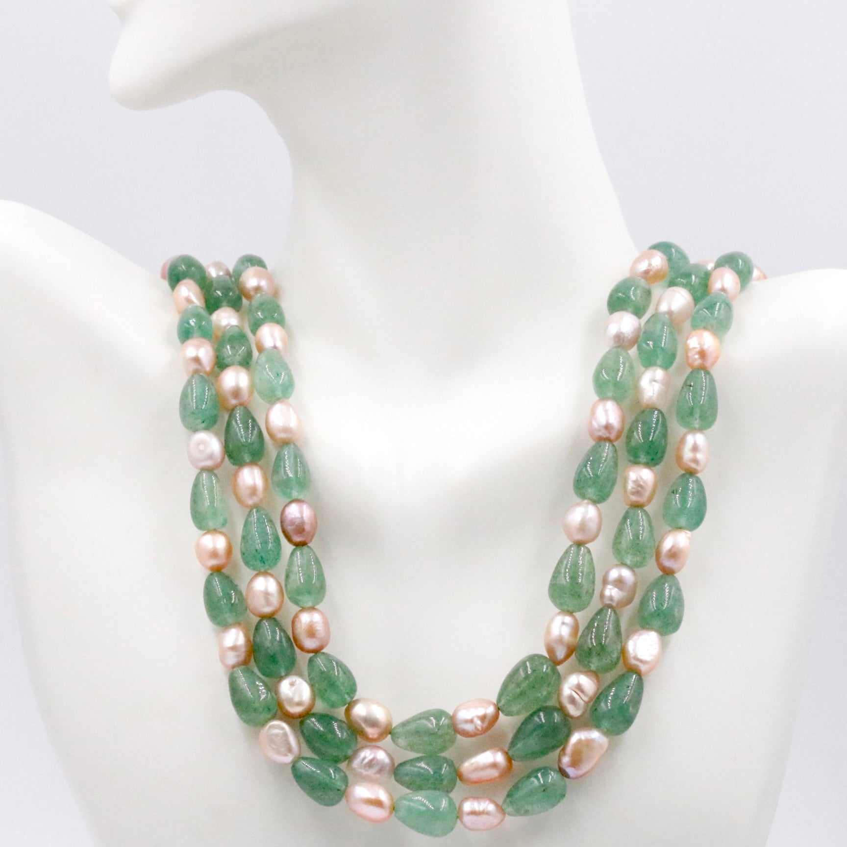 Quartz and Cultured Baroque Pearl Necklace - Taj Mahal Gems