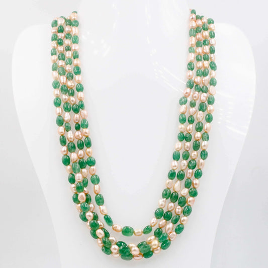 Quartz and Cultured Freshwater Pearl Necklace - Taj Mahal Gems