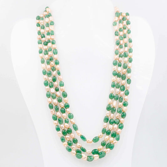 Quartz and Cultured Freshwater Pearl Necklace - Taj Mahal Gems