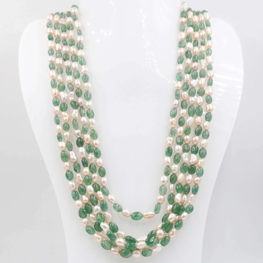 Quartz and Fresh Water Pearl Necklace - Taj Mahal Gems