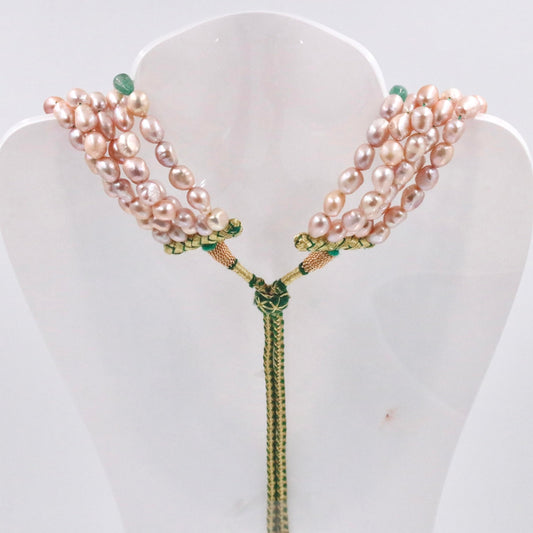 Quartz and Freshwater Baroque Pearl Necklace - Taj Mahal Gems