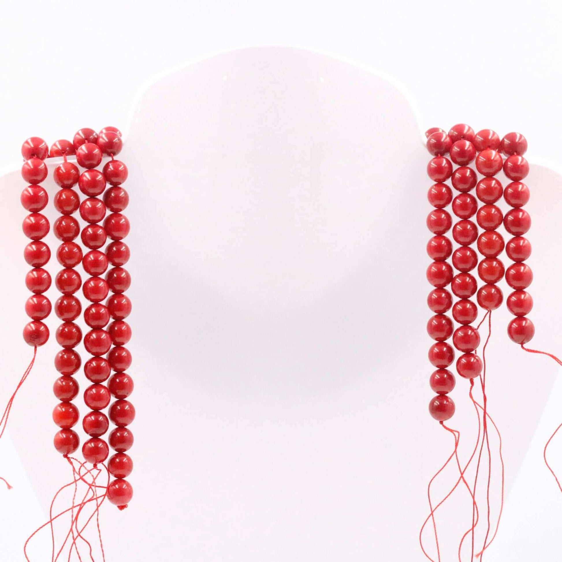 Red Orange Coral Beads Strand - Taj Mahal Gems