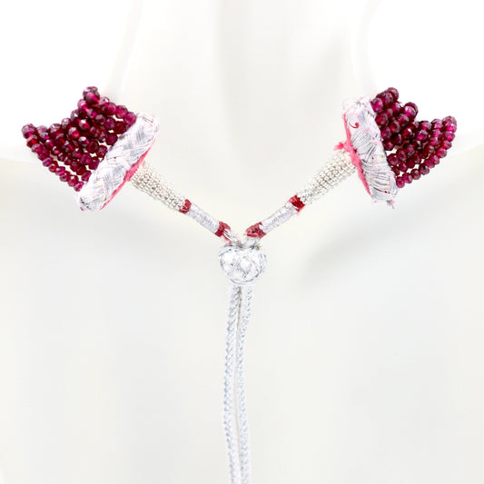 Rhodolite Garnet Multi - Strand Beaded Necklace - Taj Mahal Gems