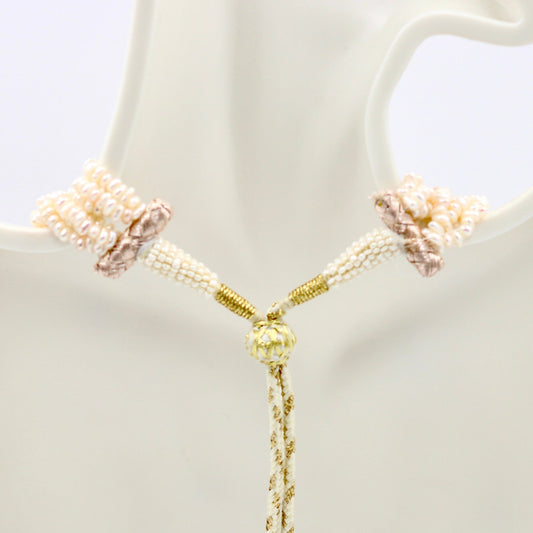 Rice Pearl With Pumpkin Coral Necklace - Taj Mahal Gems