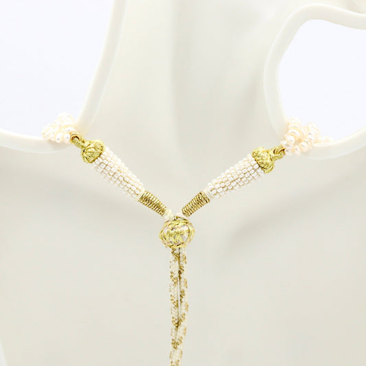 Rice Pearl With Pumpkin Coral Necklace - Taj Mahal Gems