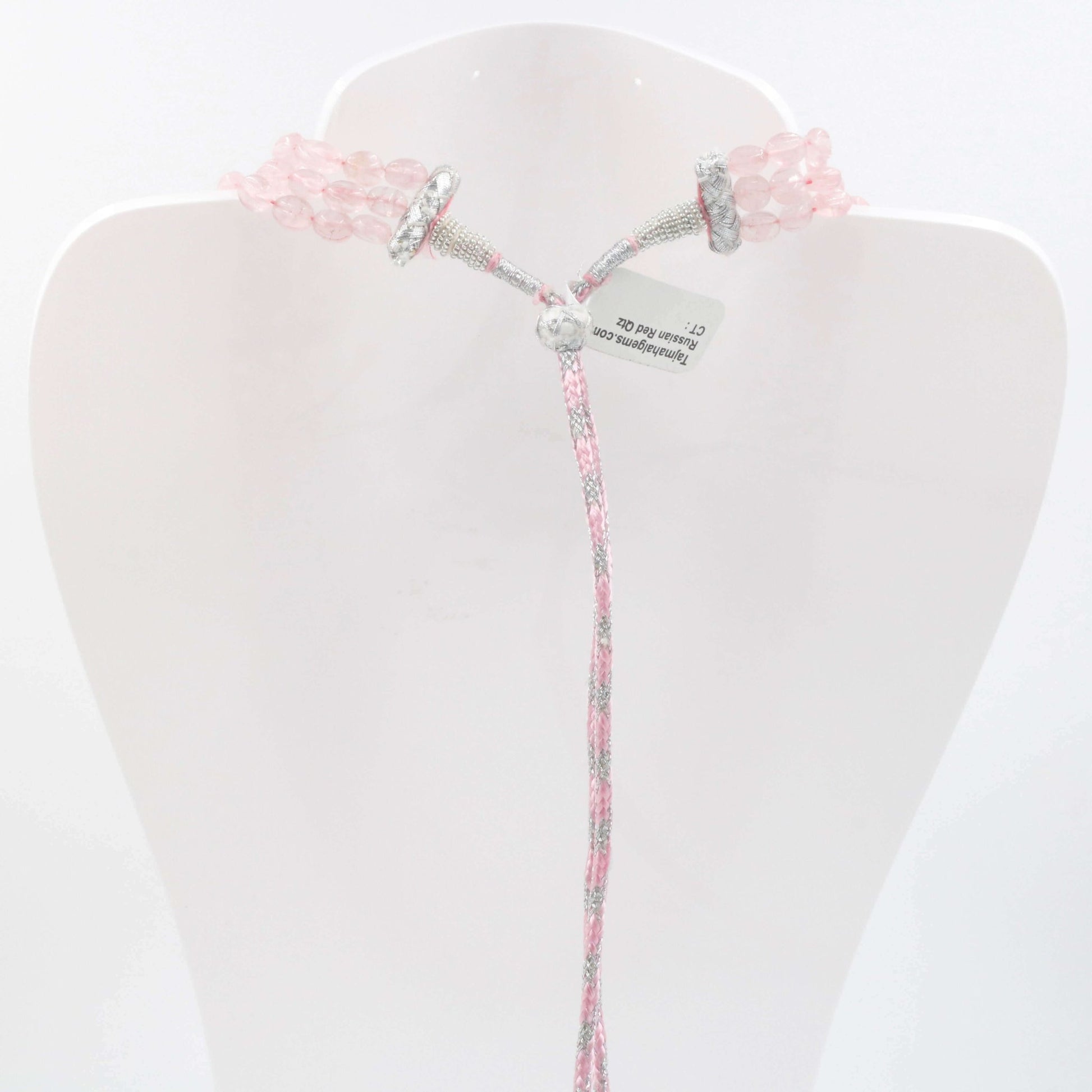 Rose Quartz Beaded Necklace - Taj Mahal Gems