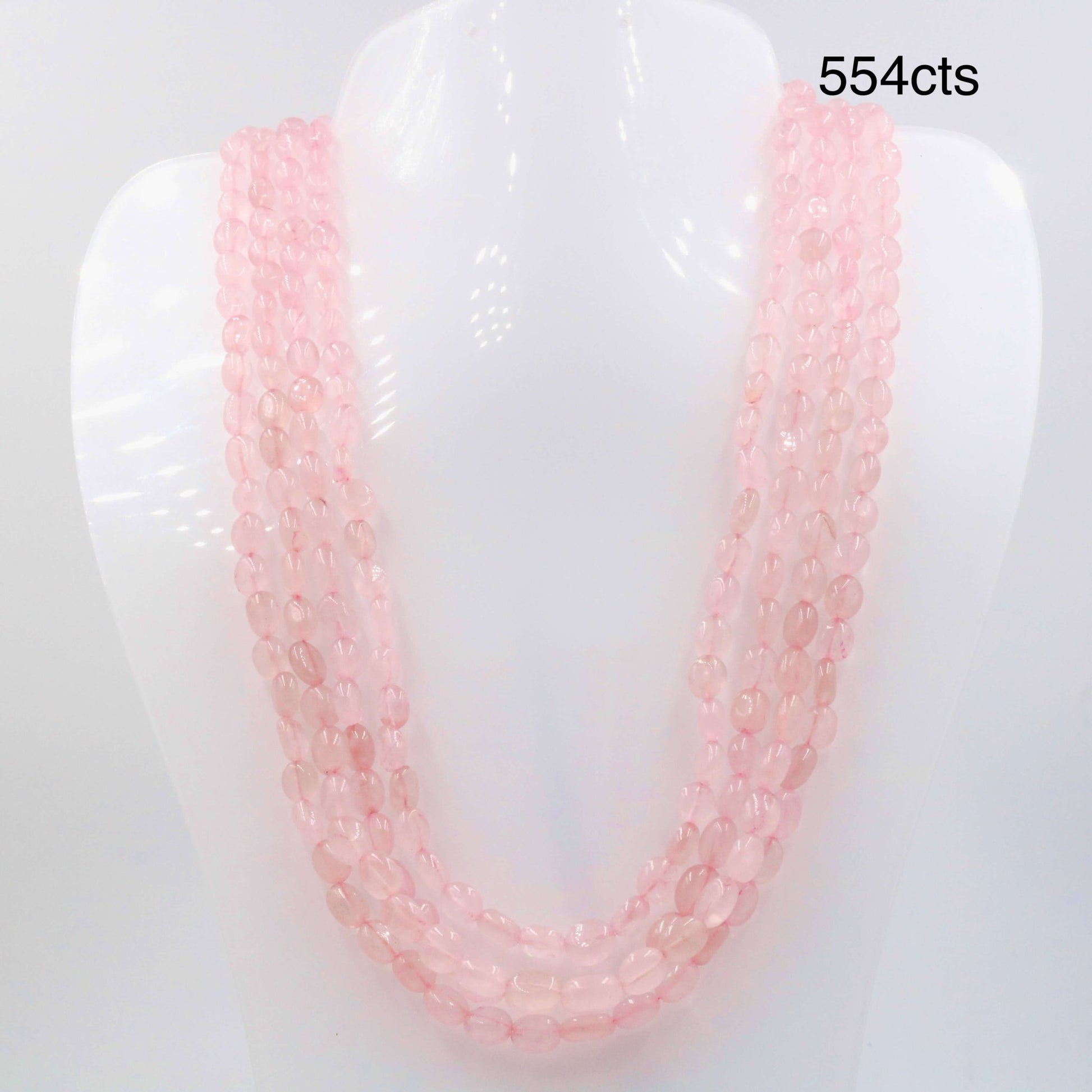 Rose Quartz Beaded Necklace - Taj Mahal Gems
