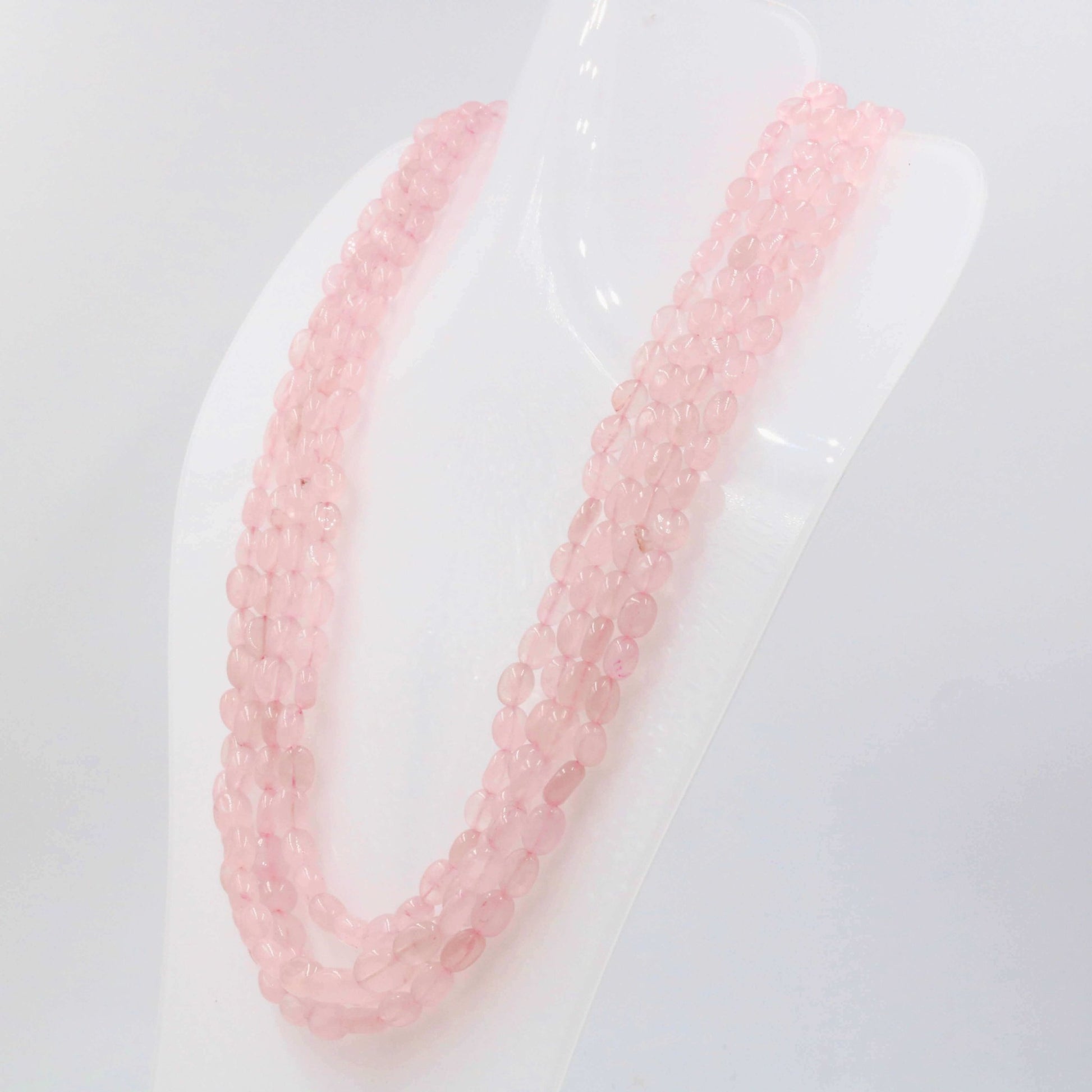 Rose Quartz Beaded Necklace - Taj Mahal Gems