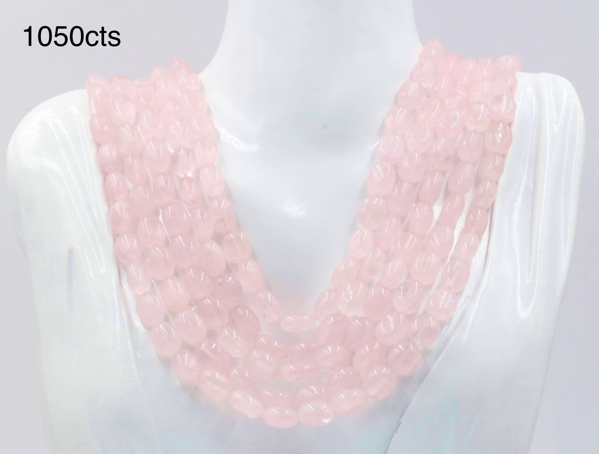 Rose Quartz Beaded Necklace - Taj Mahal Gems
