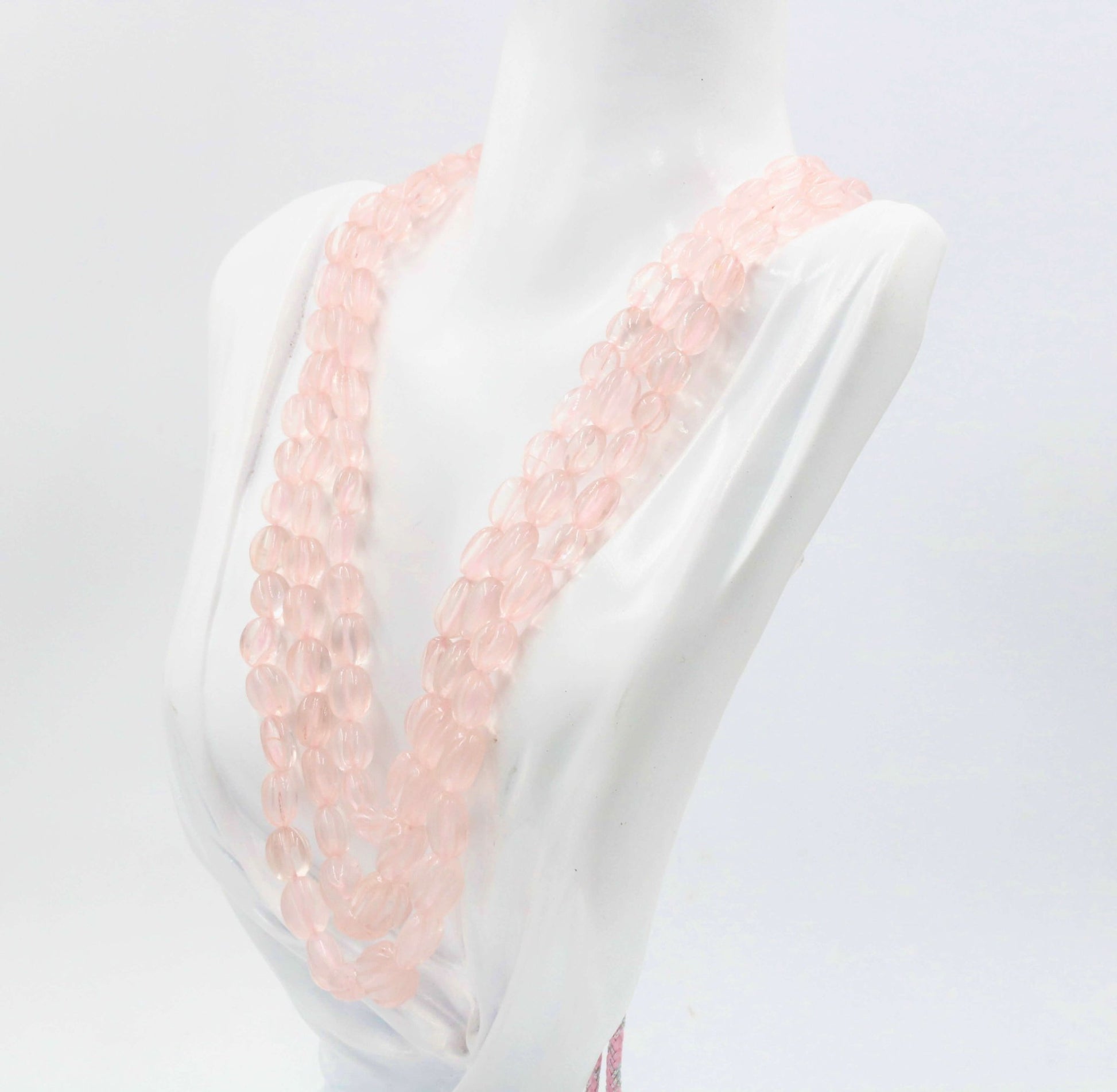 Rose Quartz Beaded Necklace - Taj Mahal Gems